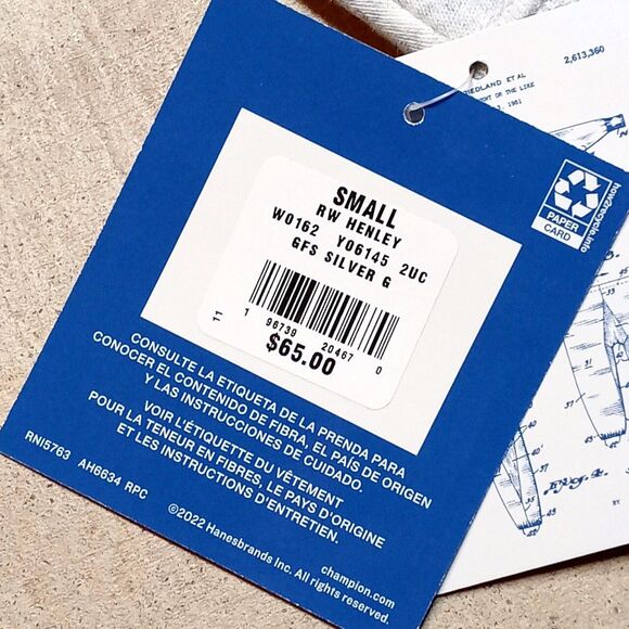 NWT Champion Women’s Reverse Weave Gray Retro Henley Sweatshirt - Size Small - Picture 6 of 11